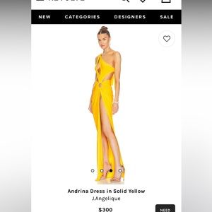 Andrina Dress in Solid Yellow- J.Angelique